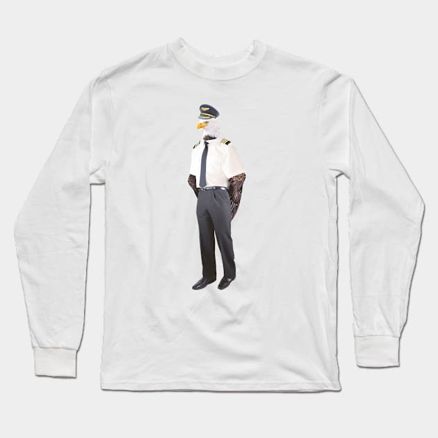 Airline Pilot Eagle Long Sleeve T-Shirt by MaxencePierrard